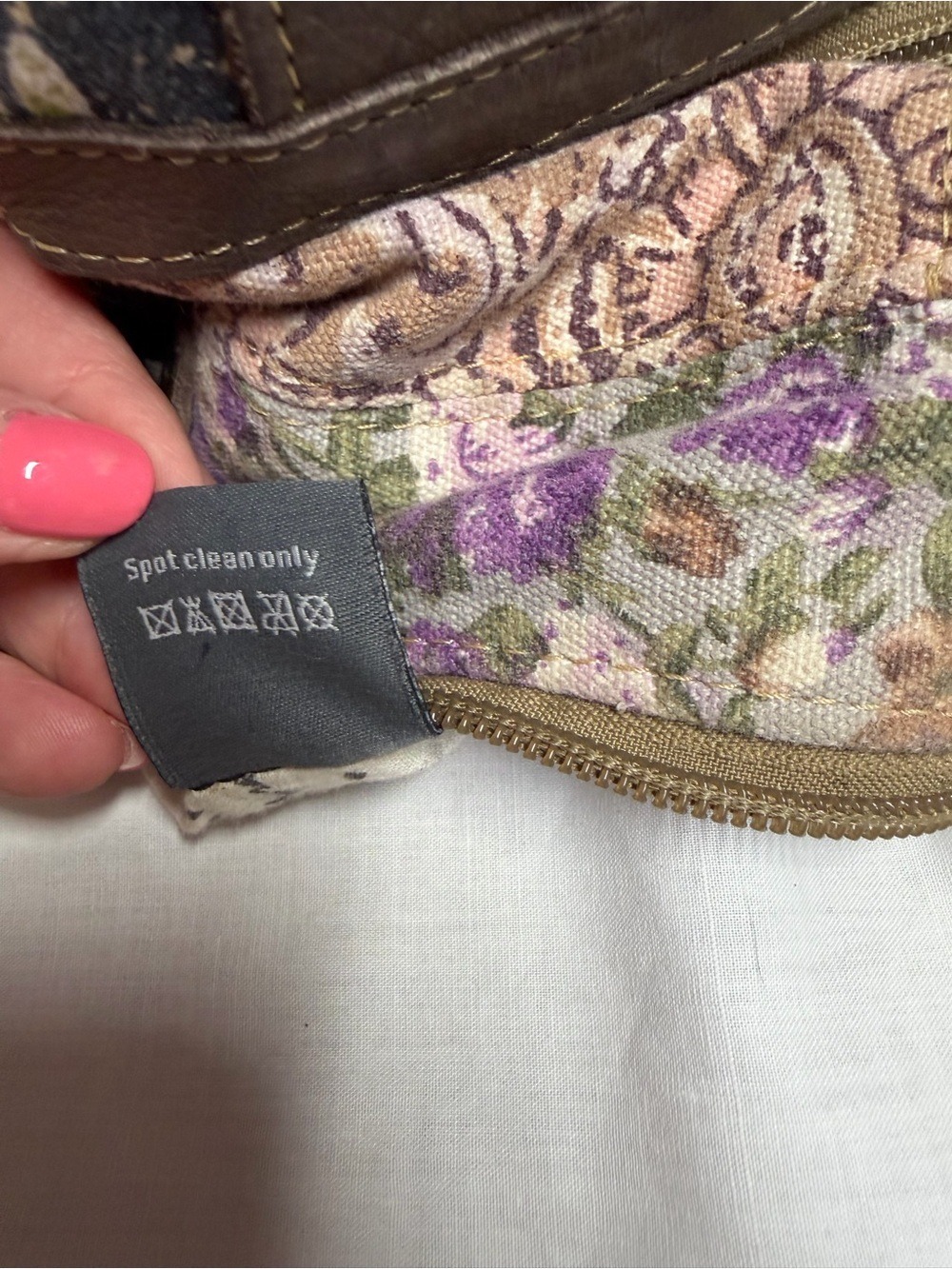 MYRA Crossbody Bag Leather Canvas Le Fleur Floral Patches Hobo Shoulder Purse - Picture 10 of 14